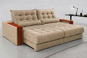 Sofá Genova Parma 1,00 Veludo Bege