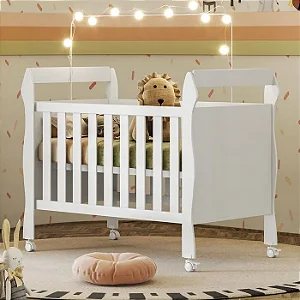 Berço Minicama Soninho Tigus Branco + Colchão Baby Sleep 130x70x10