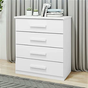Cômoda Baião 4 Gavetas Lopas Branca