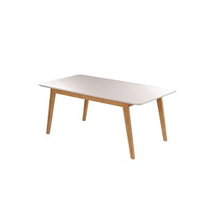 Mesa de jantar Elegance Tampo de Vidro JCM Cinamomo/Off White