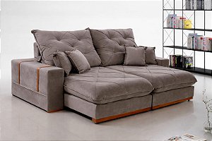 Sofá Maldivas Evidence 1,00 Veludo Cinza Claro