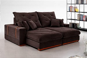 Sofá Maldivas Evidence 1,00 Veludo Marrom