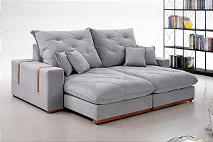 Sofá Maldivas Evidence 1,00 Veludo Cinza Nuvem
