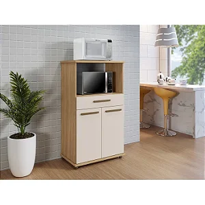 Balcão Conquista 02 Portas 01 Gaveta Arte Móveis Cinamomo/Off White