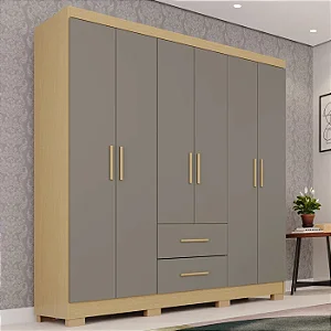 Roupeiro Estrela Premium 06 Portas Salleto Jequitibá/Grazino