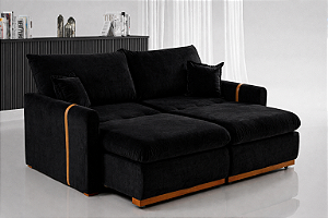 Sofá Evidence Nevada 1,00 Veludo Preto