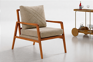 Poltrona Evidence Luna Linho Bege