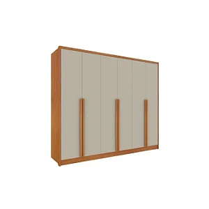 Guarda Roupa Realeza 6 Portas Tcil Cinamomo/ Off White