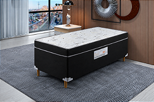Cama Acoplada Belo Sono 188x88x45 Perola Preto