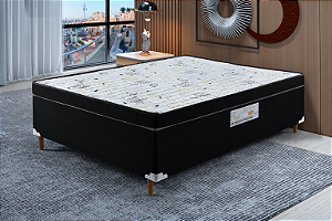 Cama Acoplada Belo Sono 188x138x45 Perola Preto