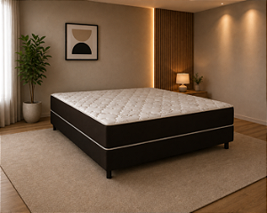Cama Acoplada 188x138x60 Colchoarte Mola Pocket Viero Preto