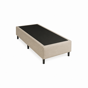 Base Box Solteiro Veludo Bege 188x88x28 Portobel