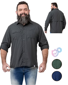 Camisa Masculina com Proteção U.V. Estilo Columbia