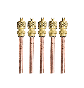 5x Válvulas Serviço Schrader 1/4 50mm Cobre Refrigeração