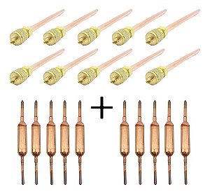 Kit 10x Filtros Secador Sem Rabicho + 10x Válvulas Schrader