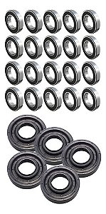 Kit 20 Rolamentos 6006 E 5 Retentor Lavadora Brastemp Consul