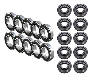 Kit 10 Rolamento 6006 E 10 Retentor Lavadora Brastemp Consul
