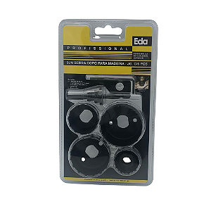Kit Serra Copo Para Madeira 6 Peças Eda - 9jn