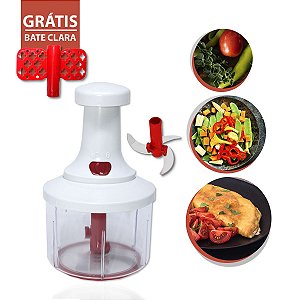 Triturador Picador Grande Manual Alho Cebola Com Batetor Omelete 1200ML