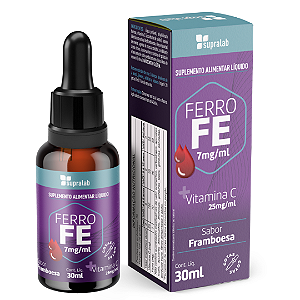 Ferro Concentrado Com Vitamina C Liquido 30ml Sbr Famboesa Supralab