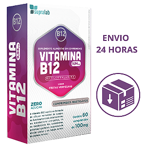 Vitamina B12 Mastigavel Metilcobalamina 60 Comprimidos Supralab