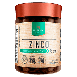 Zinco Quelato Vegano 60 Cápsulas Nutrify Suplemento Mineral para Imunidade e Energia