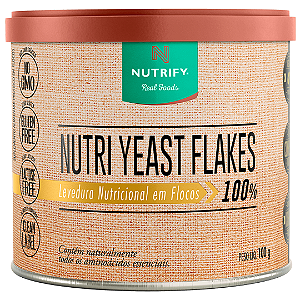 Nutri Yeast Flakes 100g Nutrify Levedura Nutricional Vegana, Fonte de Vitaminas e Proteínas