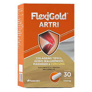 Flexigold Artri Colágeno Tipo II 40mg + Ácido Hialurônico 30 Cápsulas Herbamed