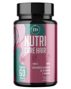 Nutri Care Hair 60 Cápsulas Fortalecimento Capilar Crescimento e Saúde dos Fios