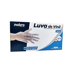 Luva de Vinil com Pó Tamanho G - 100 Unidades