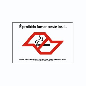 Placa Proibido Fumar Neste Local 20x15 cm