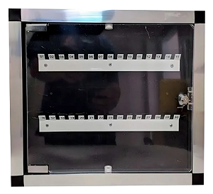 Quadro Organizador para 30 Chaves em Alumínio Com Fechadura