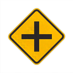 Placa Cruzamento de Vias A-6