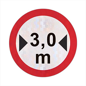 Placa Sinalização Largura Máxima Permitida R-16