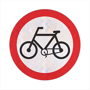 Placa Refletiva Circulação Exclusiva de Bicicletas R-34