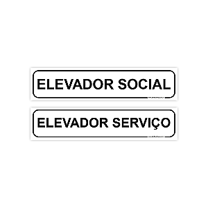 Placas Elevador Serviço e Social – 30x6,5 cm