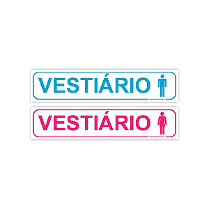 Placa Vestiários Masculino e Feminino – 30x6,5 cm