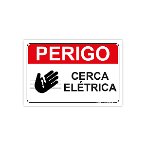 Placa PERIGO – Cerca Elétrica – 30x20 cm
