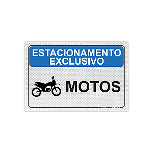 Placa Estacionamento Exclusivo Motos – 30x20 cm