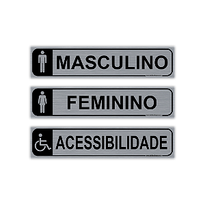 Placas de Banheiro - PVC com Adesivo Escovado - 30x6,5 cm