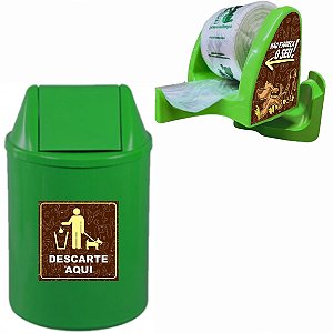 Kit Suporte para Bobina com Lixeira 12L - Cata Caca