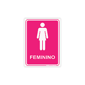 Placas para Banheiro Feminino Rosa – 15x20 cm