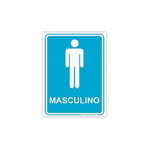Placas para Banheiro Masculino Azul – 15x20 cm