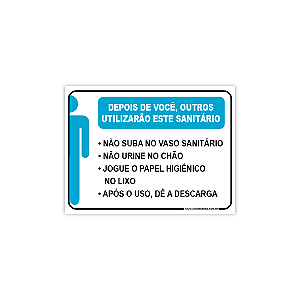 Placa Regras Banheiro Masculino– 20x15 cm
