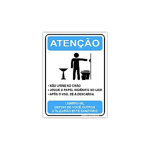Placa Regras Banheiro Masculino– 15x20 cm