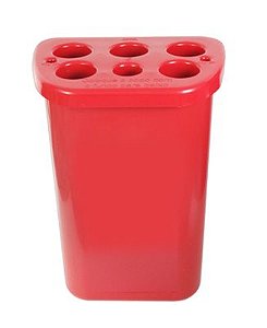 Lixeira Plástica Para 850 Copos De Água e 200 De Café Branco - Vermelho