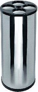 Lixeira de copos de Água em aço inox 24 x 70 cm com tampa plástica