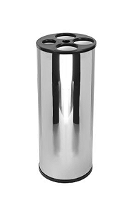 Lixeira de copos Misto - Água e Café em aço inox Com Tampa Plástica