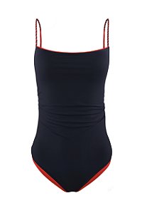 Maiô Luna Azul Marinho/Vermelho Twist