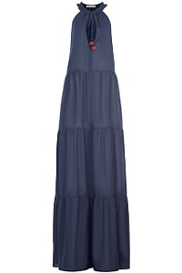 Vestido Navagio Azul Marinho Voil